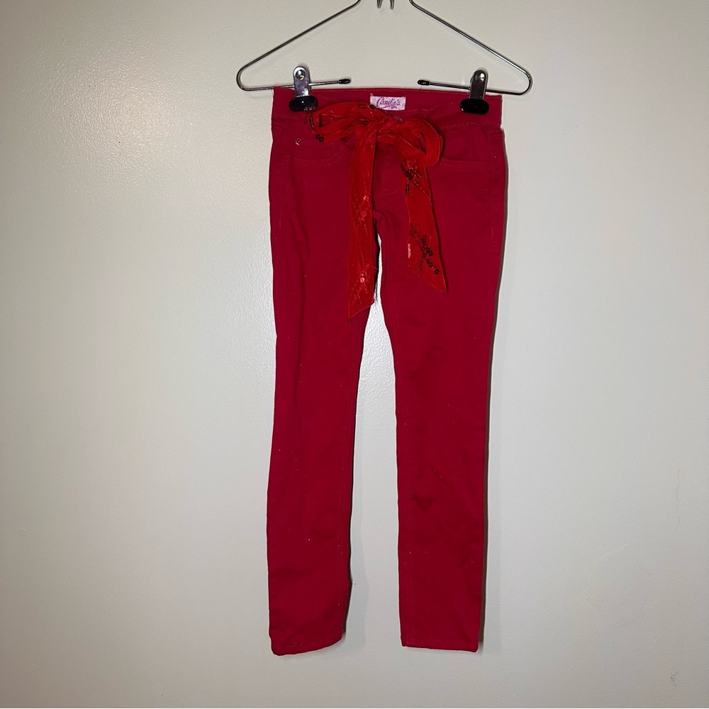 Candie's Vibrant Red Sparkly Girls Pants